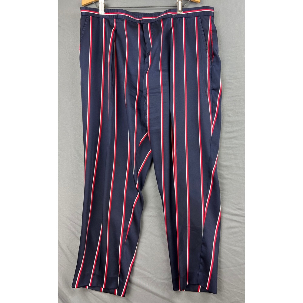 Lauren Ralph Lauren Pants Womens 14P Petite Navy Red Striped Ankle Excellent